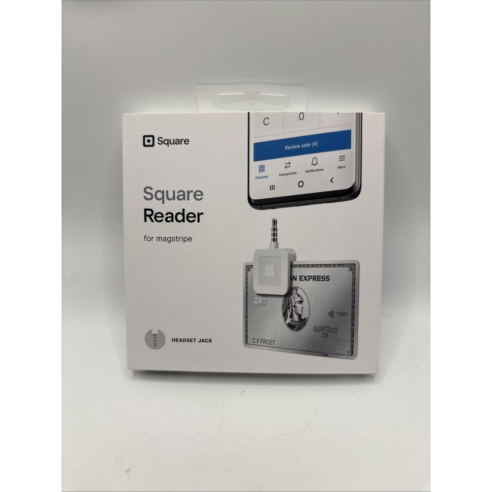 Square A-PKG-0206-01 Credit Debit Card Reader - White for Apple iPhone Android